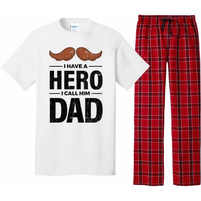 I Have A Hero And I Call Him Dad Funny Father’s Day Graphic Gift Pajama Set