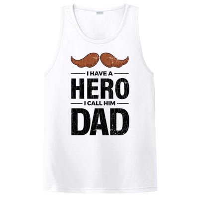 I Have A Hero And I Call Him Dad Funny Father’s Day Graphic Gift PosiCharge Competitor Tank