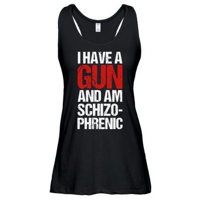 I Have A Gun And Am Schizophrenic Ladies Essential Flowy Tank