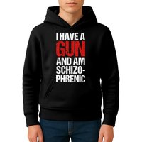 I Have A Gun And Am Schizophrenic Kids Hoodie