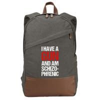 I Have A Gun And Am Schizophrenic Cotton Canvas Backpack
