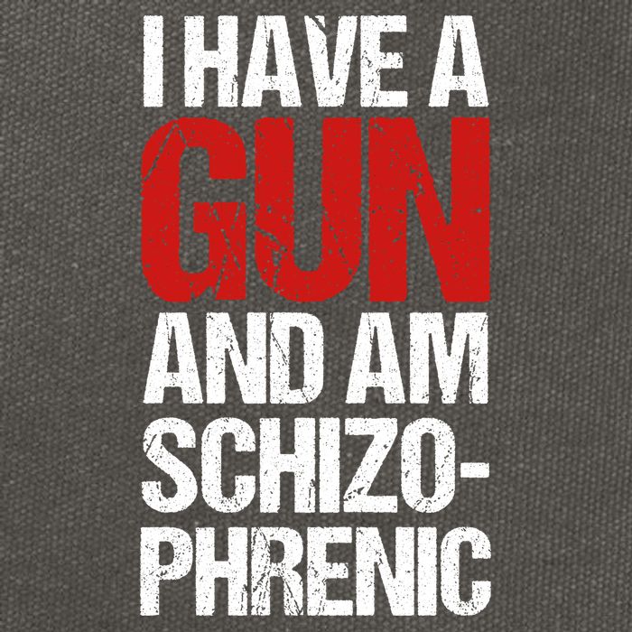 I Have A Gun And Am Schizophrenic Cotton Canvas Backpack
