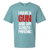 I Have A Gun And Am Schizophrenic Sueded Cloud Jersey T-Shirt