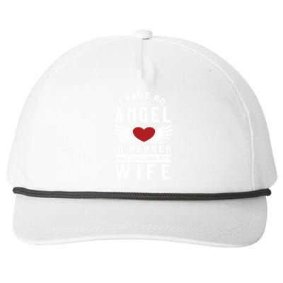 I Have An Angel In Heaven And I Call Her My Wife Remembrance Funny Gift Snapback Five-Panel Rope Hat