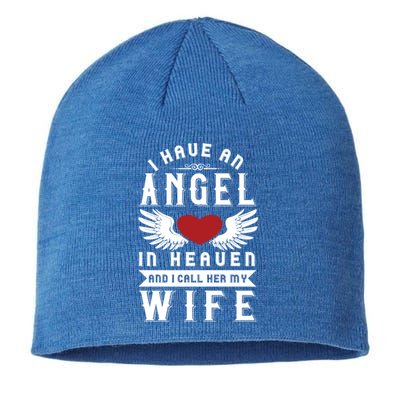 I Have An Angel In Heaven And I Call Her My Wife Remembrance Funny Gift Sustainable Beanie