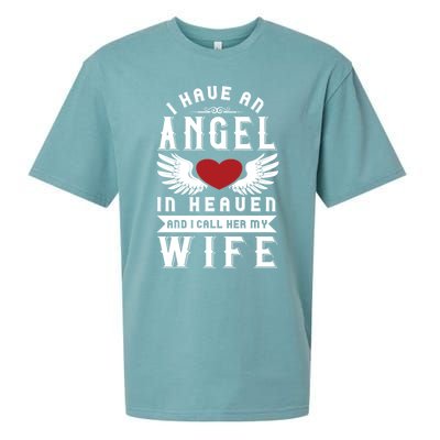 I Have An Angel In Heaven And I Call Her My Wife Remembrance Funny Gift Sueded Cloud Jersey T-Shirt