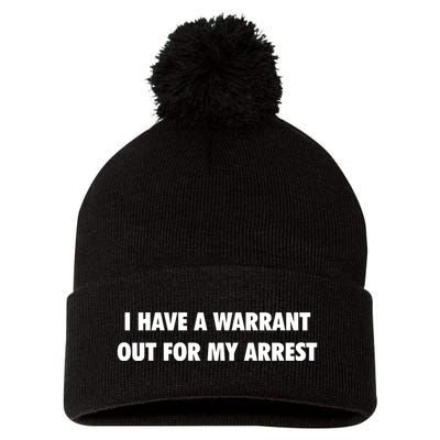 I Have A Warrant Out For My Arrest 2000s Celebrity Inspired Pom Pom 12in Knit Beanie
