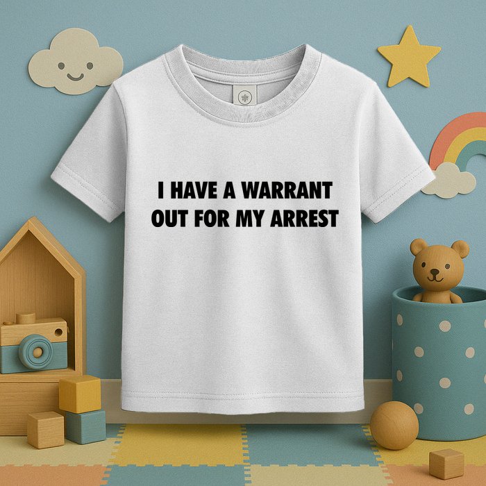 I Have A Warrant Out For My Arrest 2000s Celebrity Inspired Toddler T-Shirt