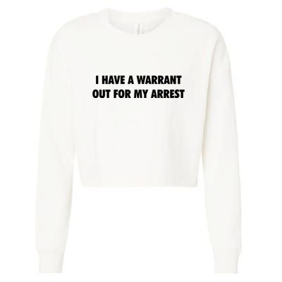 I Have A Warrant Out For My Arrest 2000s Celebrity Inspired Cropped Pullover Crew