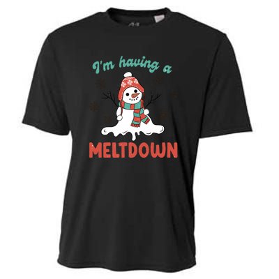 I'm Having A Meltdown Retro Christmas Snowman Gift Cooling Performance Crew T-Shirt