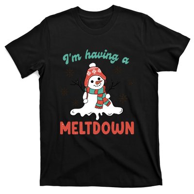 I'm Having A Meltdown Retro Christmas Snowman Gift T-Shirt