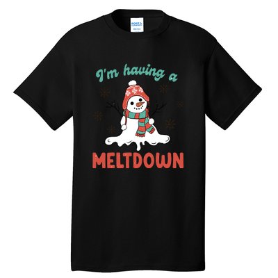 I'm Having A Meltdown Retro Christmas Snowman Gift Tall T-Shirt