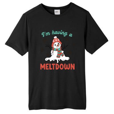 I'm Having A Meltdown Retro Christmas Snowman Gift Tall Fusion ChromaSoft Performance T-Shirt