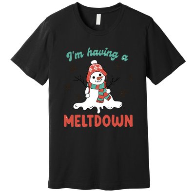 I'm Having A Meltdown Retro Christmas Snowman Gift Premium T-Shirt