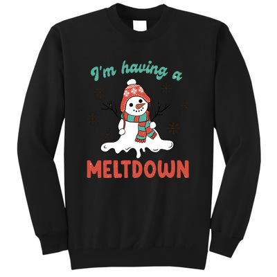 I'm Having A Meltdown Retro Christmas Snowman Gift Tall Sweatshirt