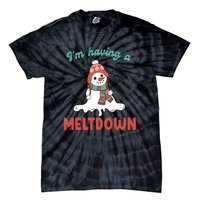 I'm Having A Meltdown Retro Christmas Snowman Gift Tie-Dye T-Shirt