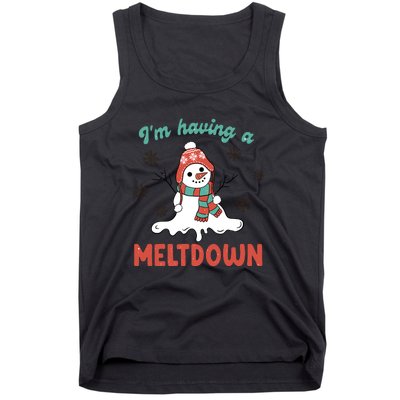 I'm Having A Meltdown Retro Christmas Snowman Gift Tank Top