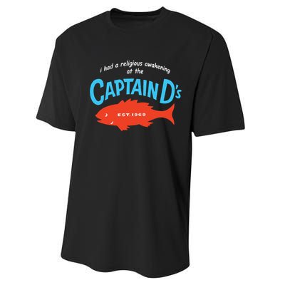 I Had A Religious Awakening At The Captain Ds Est 1969 Performance Sprint T-Shirt