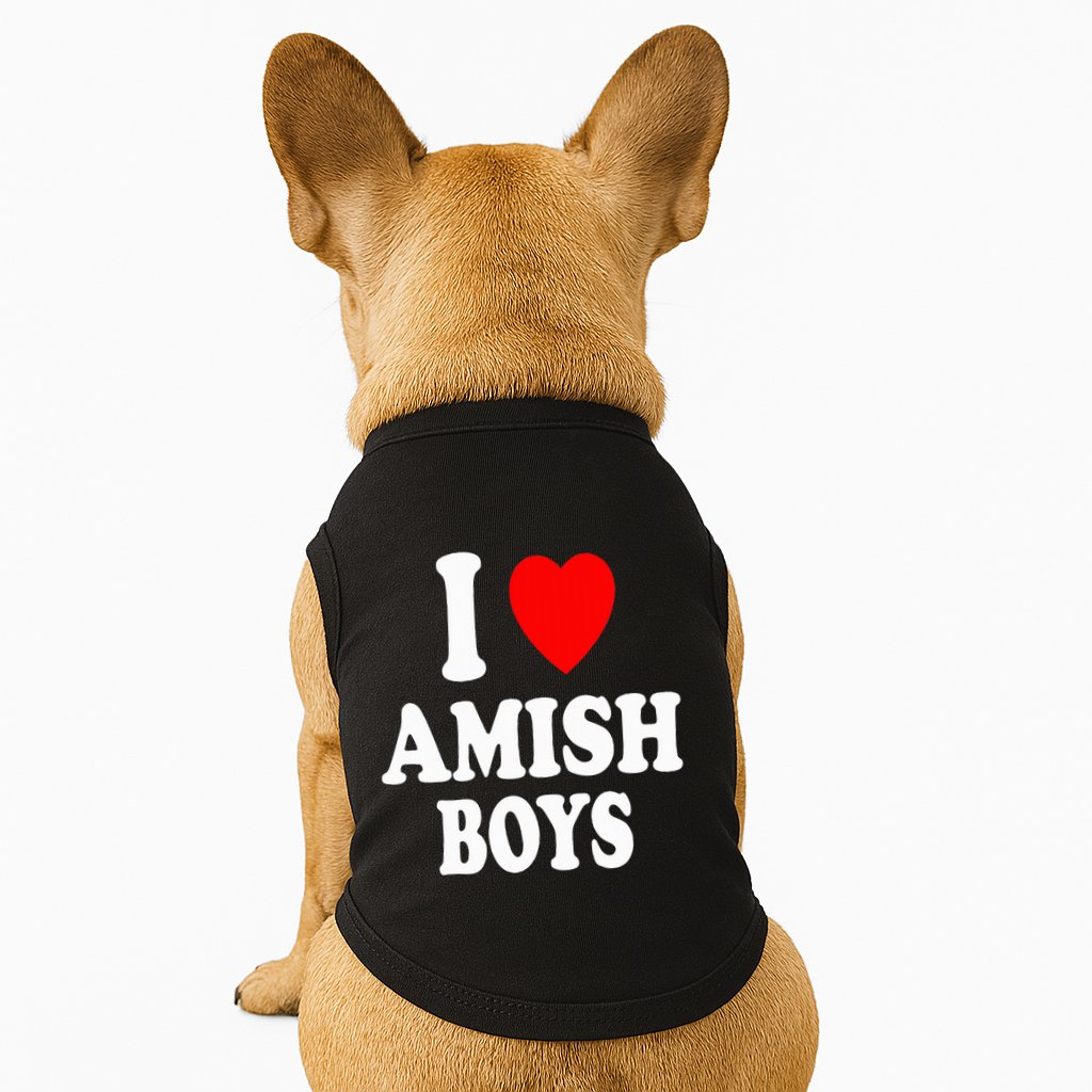 I Heart Amish Attraction Handsome Hot Sexy Doggie Tank