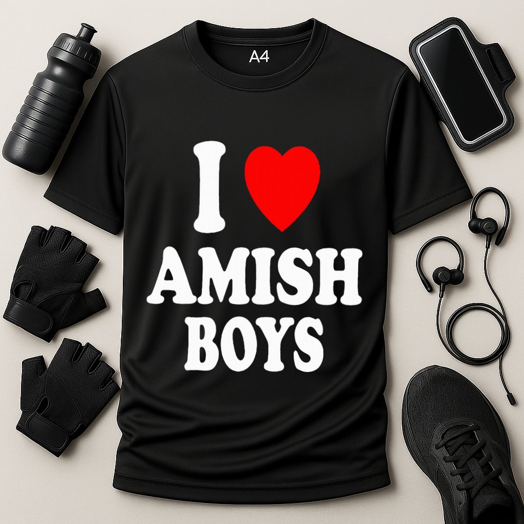 I Heart Amish Attraction Handsome Hot Sexy Cooling Performance Crew T-Shirt