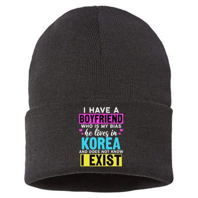 I Have A Boyfriend Who Is My Bias Kpop Lover Kdrama Korean Sustainable Knit Beanie