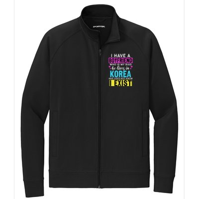 I Have A Boyfriend Who Is My Bias Kpop Lover Kdrama Korean Stretch Full-Zip Cadet Jacket