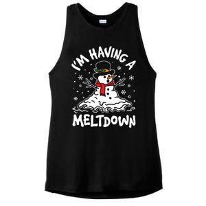 Im Having A Meltdown Winter Funny Snowman Ladies PosiCharge Tri-Blend Wicking Tank