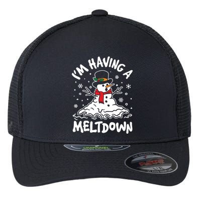 Im Having A Meltdown Winter Funny Snowman Flexfit Unipanel Trucker Cap
