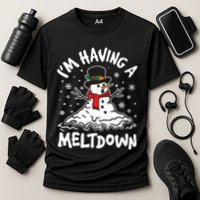 Im Having A Meltdown Winter Funny Snowman Cooling Performance Crew T-Shirt