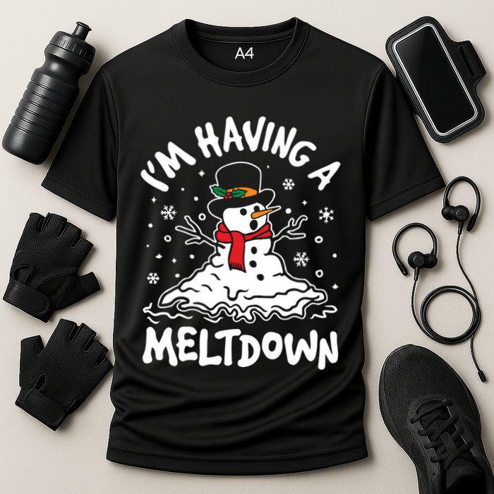 Im Having A Meltdown Winter Funny Snowman Cooling Performance Crew T-Shirt