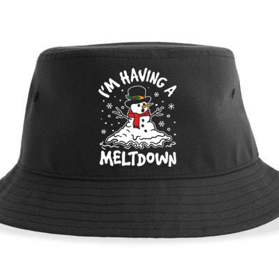 Im Having A Meltdown Winter Funny Snowman Sustainable Bucket Hat