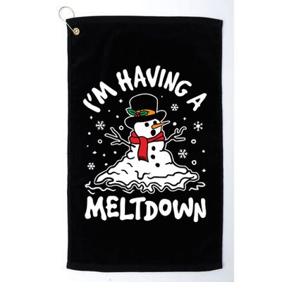 Im Having A Meltdown Winter Funny Snowman Golf Towel