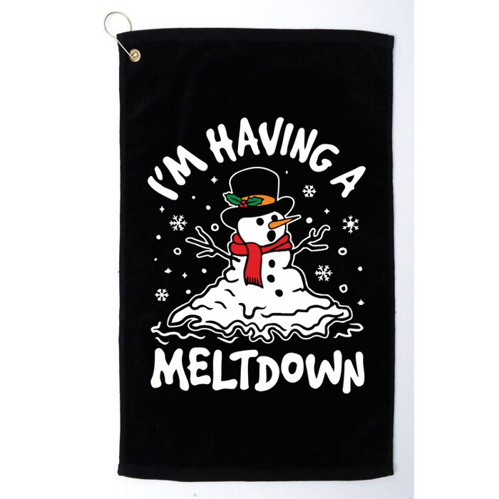 Im Having A Meltdown Winter Funny Snowman Golf Towel