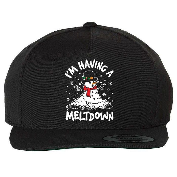 Im Having A Meltdown Winter Funny Snowman Wool Snapback Cap