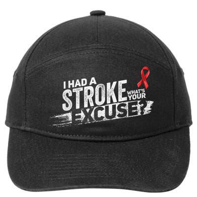 I Had A Stroke Whats Your Excuse Funny Stroke Survivor 7-Panel Snapback Hat