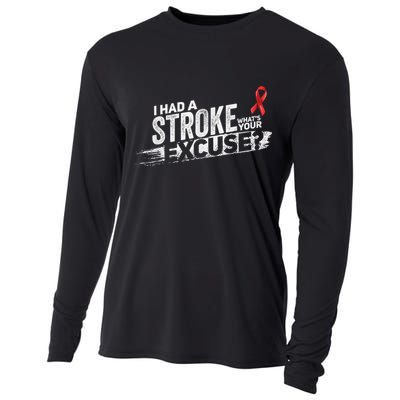 I Had A Stroke Whats Your Excuse Funny Stroke Survivor Cooling Performance Long Sleeve Crew