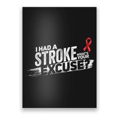 I Had A Stroke Whats Your Excuse Funny Stroke Survivor Poster