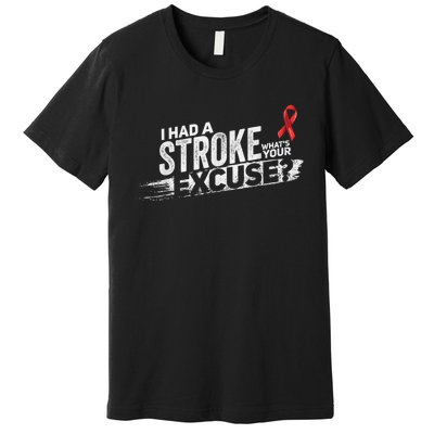 I Had A Stroke Whats Your Excuse Funny Stroke Survivor Premium T-Shirt