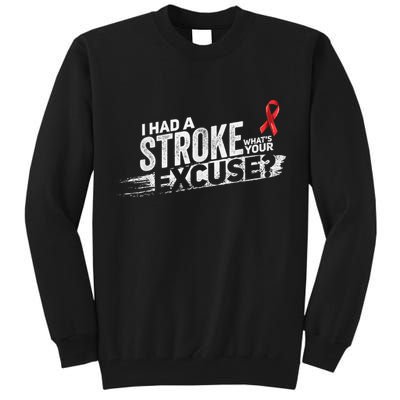 I Had A Stroke Whats Your Excuse Funny Stroke Survivor Tall Sweatshirt