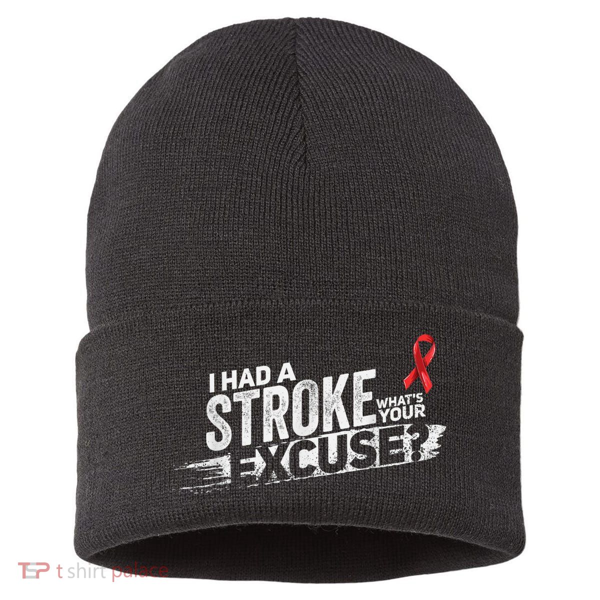 I Had A Stroke Whats Your Excuse Funny Stroke Survivor Sustainable Knit Beanie