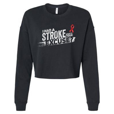 I Had A Stroke Whats Your Excuse Funny Stroke Survivor Cropped Pullover Crew