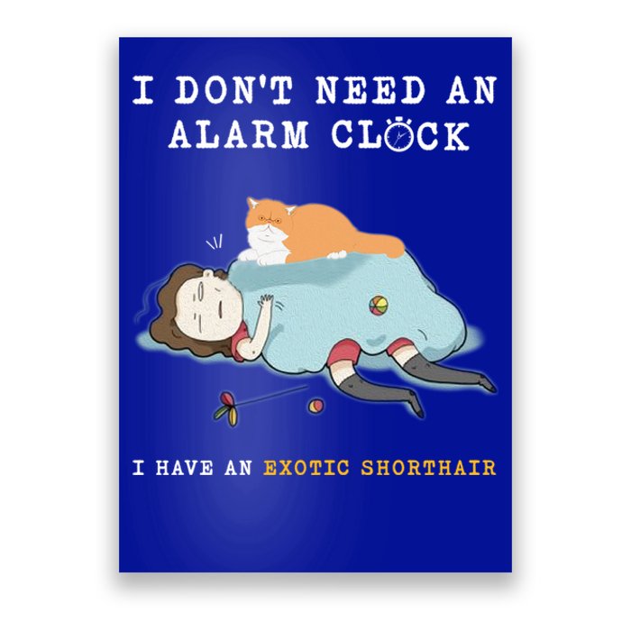 I Have An Exotic Shorthair Funny Cat Wake Me Up Gift Poster