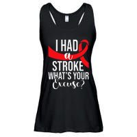 I Had A Stroke Stroke Survivor Red Awareness Ribbon Ladies Essential Flowy Tank