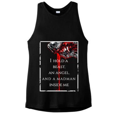 I Hold A Beast An Angel And A Madman Inside Me Ladies PosiCharge Tri-Blend Wicking Tank