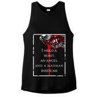 I Hold A Beast An Angel And A Madman Inside Me Ladies PosiCharge Tri-Blend Wicking Tank