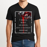 I Hold A Beast An Angel And A Madman Inside Me V-Neck T-Shirt