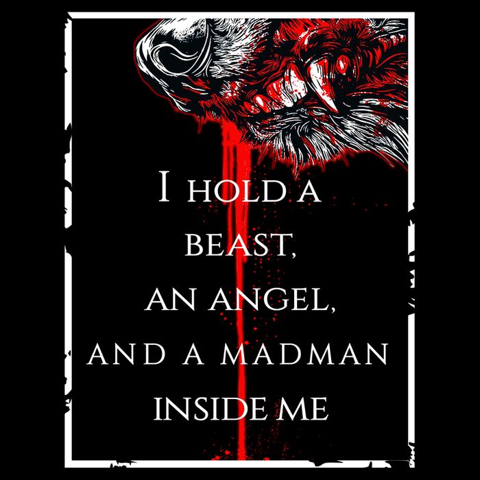 I Hold A Beast An Angel And A Madman Inside Me 7-Panel Snapback Hat