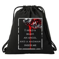 I Hold A Beast An Angel And A Madman Inside Me Drawstring Bag