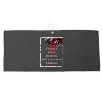 I Hold A Beast An Angel And A Madman Inside Me Large Microfiber Waffle Golf Towel