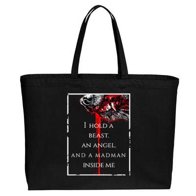 I Hold A Beast An Angel And A Madman Inside Me Cotton Canvas Jumbo Tote